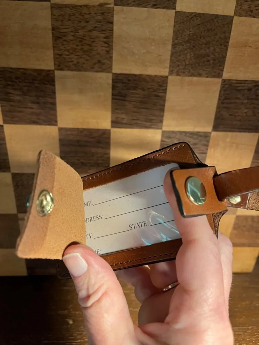 Leather Luggage Tag A579